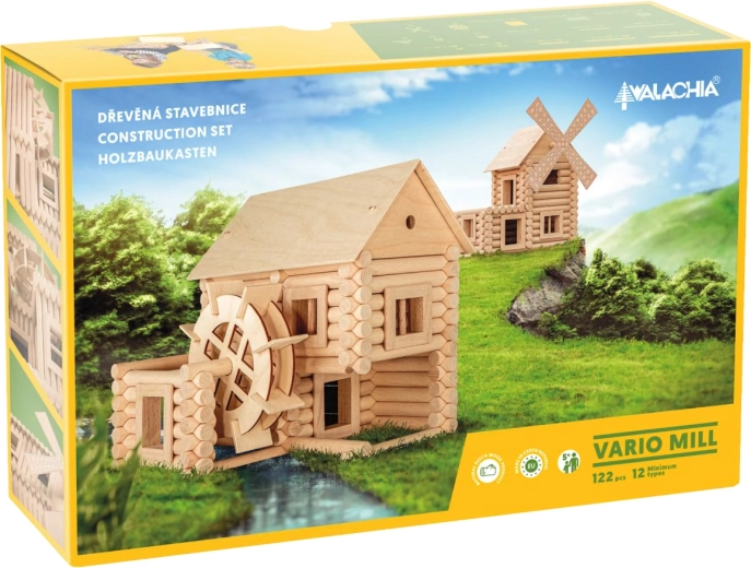 Walachia ξύλινο κατασκευαστικό σετ Vario Mill (122 τεμάχια)