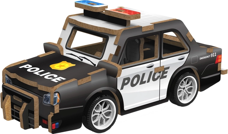 2Kids Toys 3D ξύλινο σετ κατασκευής αστυνομικό αυτοκίνητο