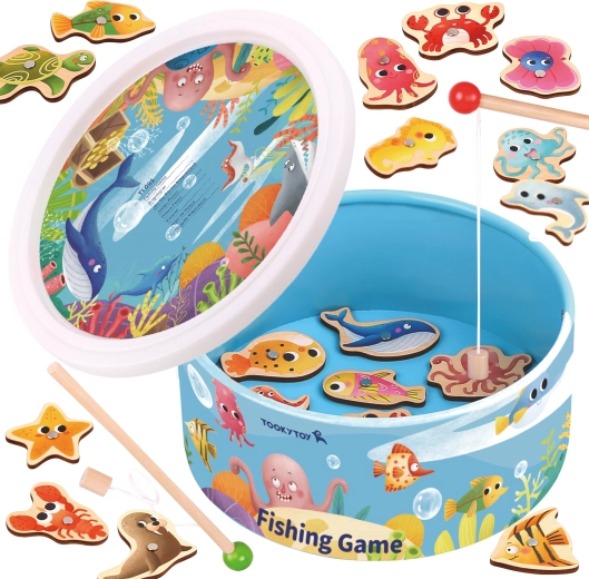 Tooky Toy μαγνητικό παιχνίδι ψαρέματος – ξύλινο σετ