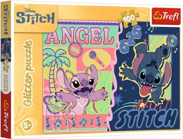 Παζλ 100 κομματιών Glitter «Χαβανέζικη λάμψη» Stitch (Disney) - 1 τεμάχιο