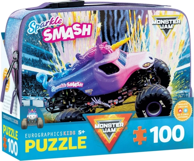 Παζλ σε κουτί σνακ MONSTER JAM Sparkle Smash 100 κομμάτια