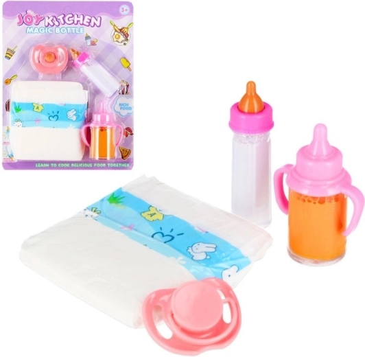 Αξεσουάρ για κούκλα μωρό – μπιμπερό, πάνα και πιπίλα