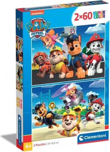 παζλ 2 × 60 κομμάτια Paw Patrol Super Color