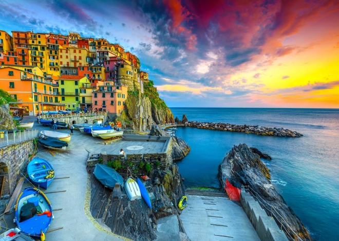 Παζλ Λιμάνι της Manarola στο ηλιοβασίλεμα 1000 κομμάτια