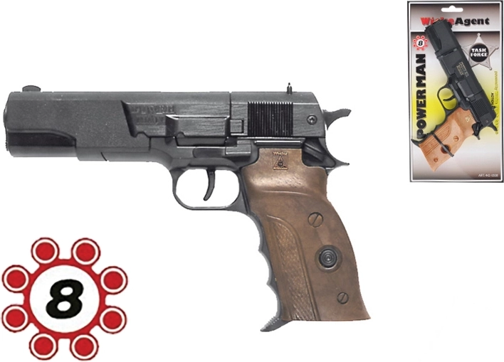 Πιστόλι καψυλίων Power Man 22 cm για καψύλια 8 βολών