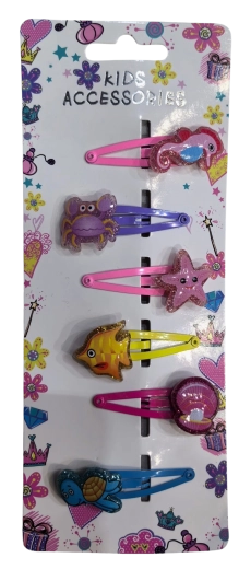 PINK σετ κλιπ μαλλιών θαλάσσια ζωάκια mix, 6 τεμ.