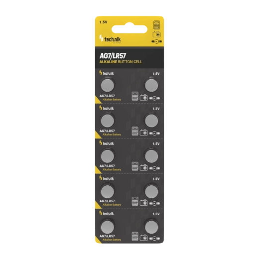 Αλκαλική μπαταρία κουμπί Technik Platinum AG7 / LR57 / 395 1,5 V – συσκευασία 10 τεμ.
