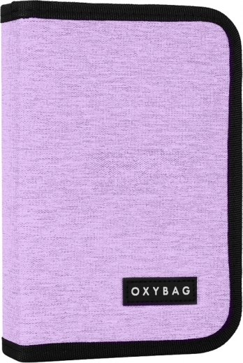 Σχολική κασετίνα Unicolor μωβ, μονή (με μία θήκη) με δύο πτερύγια