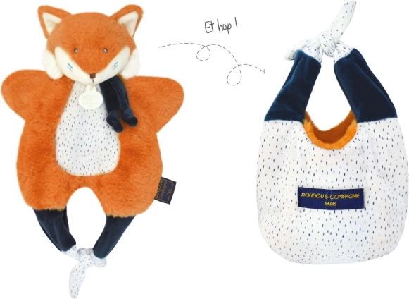 Doudou αλεπού σε τσαντάκι 3 σε 1, 30 cm