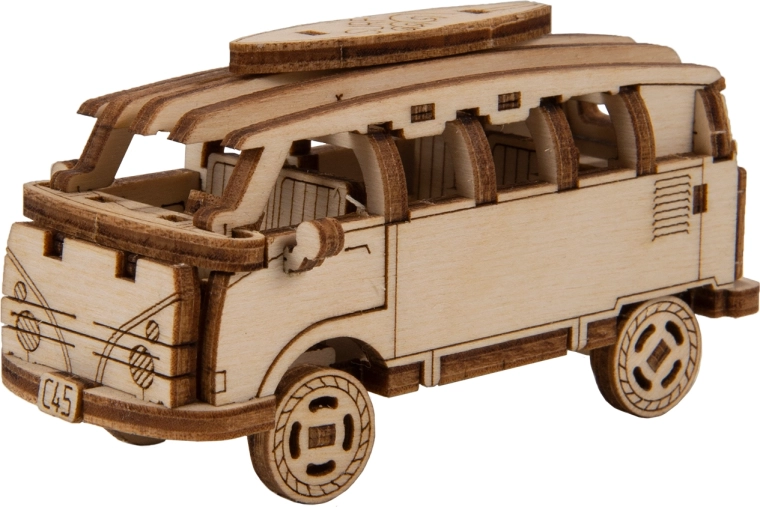 Ξύλινο 3D παζλ WOODEN CITY Superfast ρετρό μίνι λεωφορείο