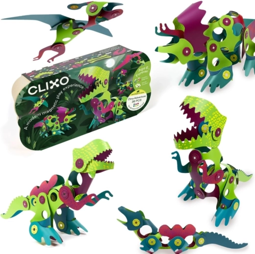 Clixo μαγνητικό κατασκευαστικό σετ DINO, 36 τεμάχια