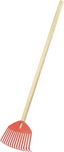 Παιδική τσουγκράνα με ξύλινη λαβή FOCUS BABY, κοραλί