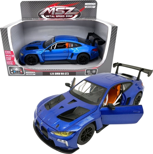 Μεταλλικό μοντέλο 1:24 BMW M4 GT3 μπλε με φώτα και ήχους
