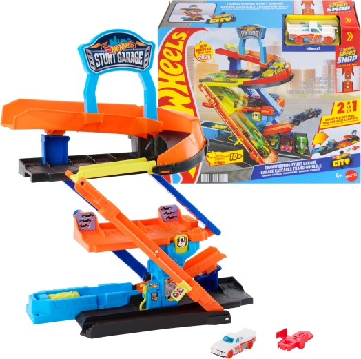 Hot Wheels City γκαράζ ακροβατικών με μεταμόρφωση και αυτοκινητάκι