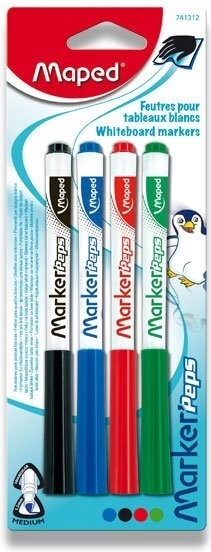 Maped μαρκαδόροι για λευκό πίνακα Marker'Peps, σετ 4 τεμ.