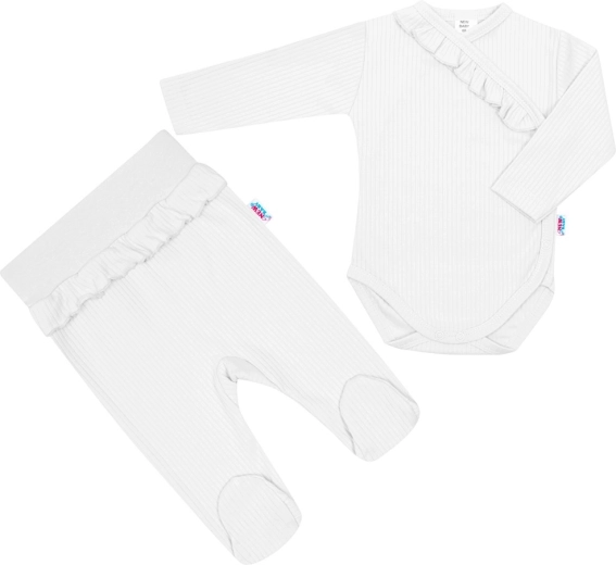 Βρεφικό σετ 2 τεμαχίων New Baby Stripes, λευκό