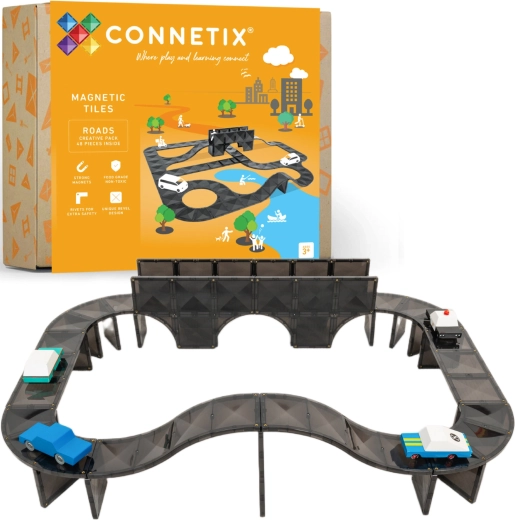 Connetix Roads Creative Pack μαγνητικοί δρόμοι – δημιουργικό σετ 48 τεμ.