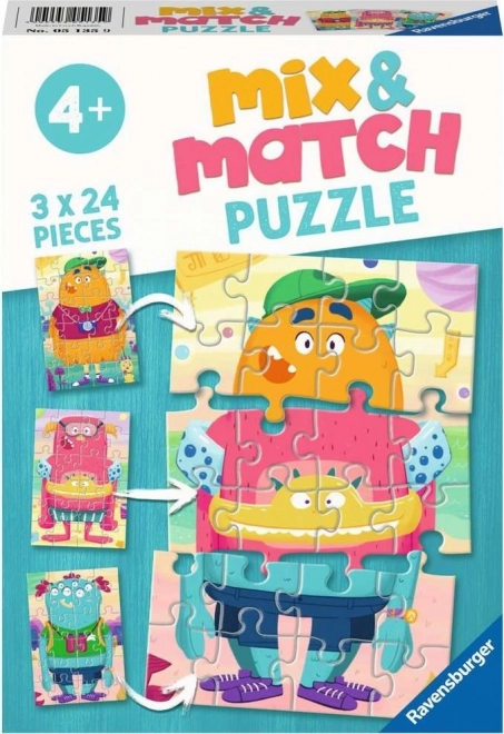 Ravensburger Puzzle Mix & Match: Αστεία τερατάκια 3x24 κομμάτια