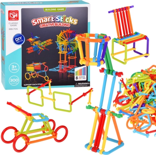 Κατασκευαστικό σετ Smart Sticks – ράβδοι και σύνδεσμοι, 300 τεμάχια