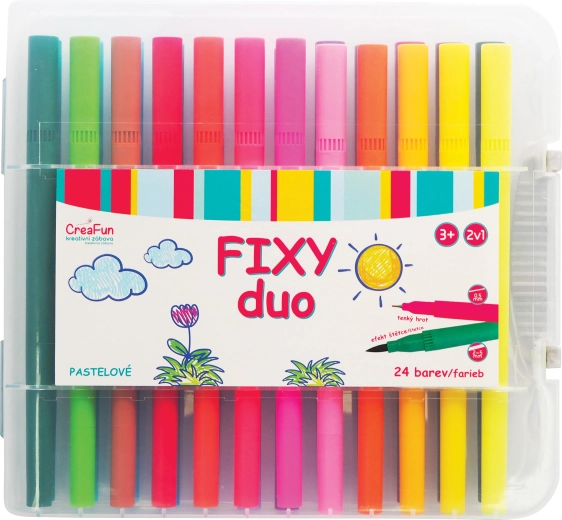Μαρκαδόροι CreaFun DUO – 24 χρώματα