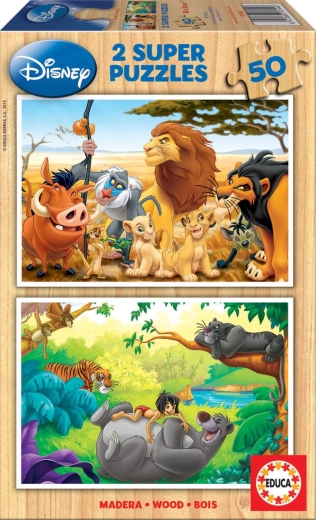 Ξύλινα παζλ Disney Ζωικοί φίλοι 2×50 κομμάτια