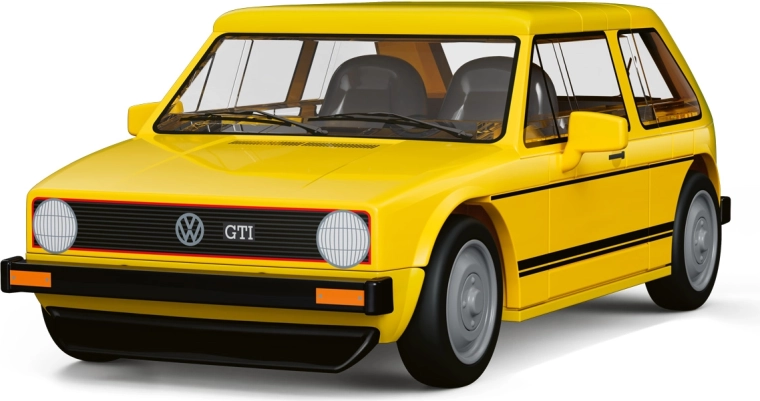 Εντυπωσιακό κίτρινο GTI με κινούμενους τροχούς