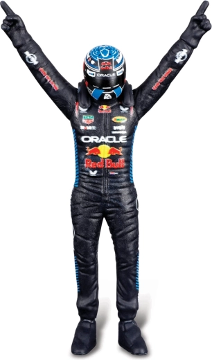 Φιγούρα οδηγού Max Verstappen σε πρωταθλητική πόζα