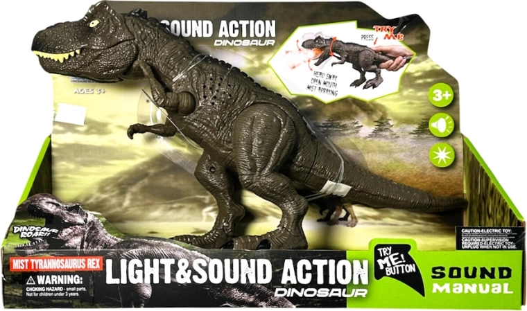 Δεινόσαυρος Tyrannosaurus rex με φωτεινά και ηχητικά εφέ και καπνό - 1 τεμάχιο