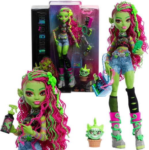 Κούκλα Monster High Venus McFlytrap με τη γατούλα Chewlian