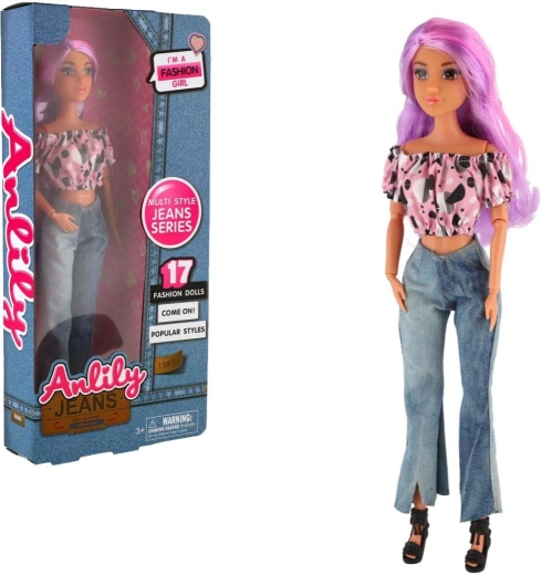 Anlily αρθρωτή μοδάτη κούκλα με τζιν outfit 30 cm