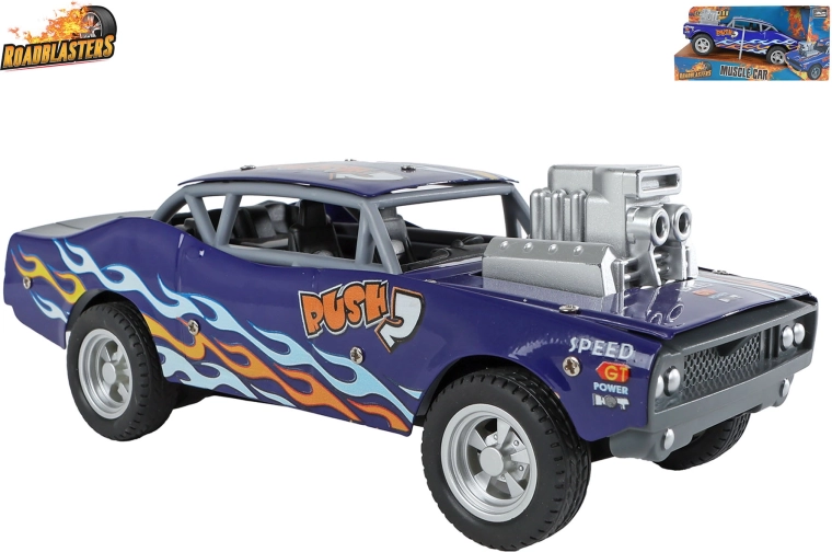 Roadblasters μπλε μεταλλικό αυτοκινητάκι muscle car με αδρανειακή κίνηση (pull-back) 20 cm