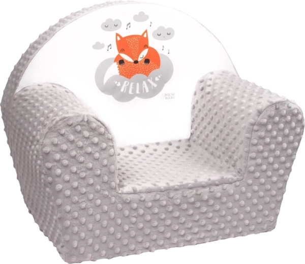 Παιδική πολυθρονίτσα από minky NEW BABY Αλεπού – γκρι
