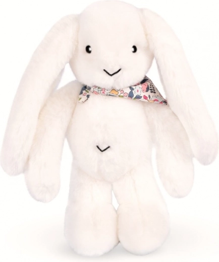 Doudou λούτρινο λευκό κουνελάκι με μαντήλι 35 cm