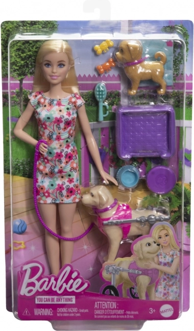 Barbie με σκυλάκι σε αναπηρικό καροτσάκι