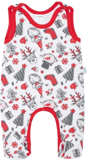 Βαμβακερό βρεφικό φορμάκι-πιτζαμάκι New Baby Christmas