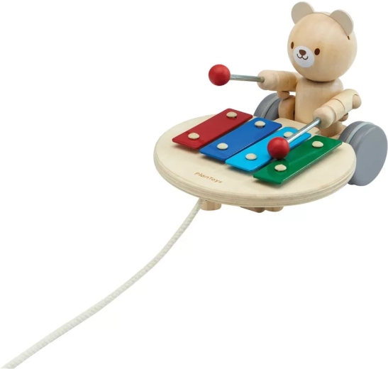 Αρκουδάκι έλξης με ξυλόφωνο PlanToys