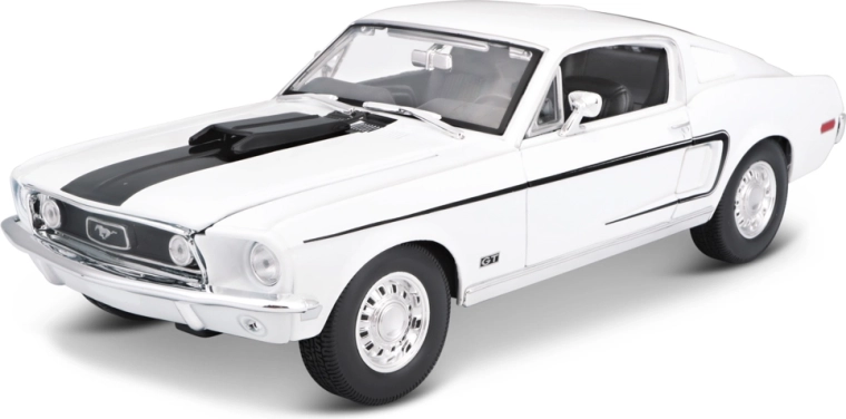 Maisto 1968 Ford Mustang GT Cobra Jet – μεταλλικό μοντέλο αυτοκινήτου 1:18 λευκό