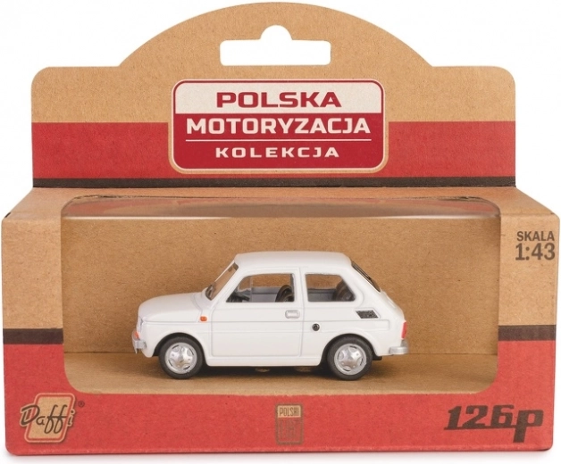 Μεταλλικό μοντέλο αυτοκινήτου Fiat 126p PRL σε λευκό χρώμα, 1:43