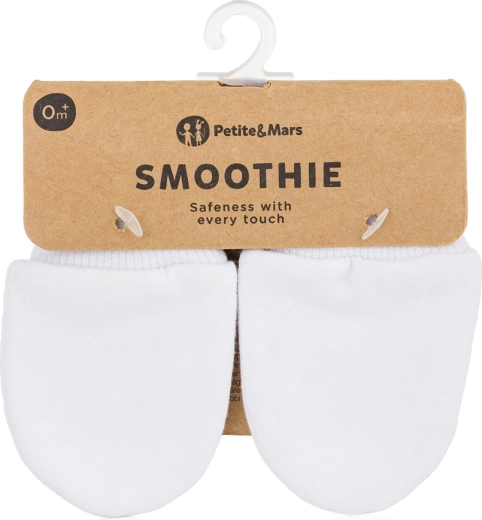 Βρεφικά γαντάκια Petite&Mars Smoothie Infinity white