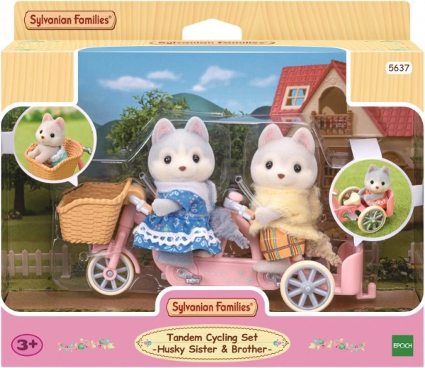 Sylvanian Families Κουτάβια χάσκι σε ποδήλατο – σετ tandem