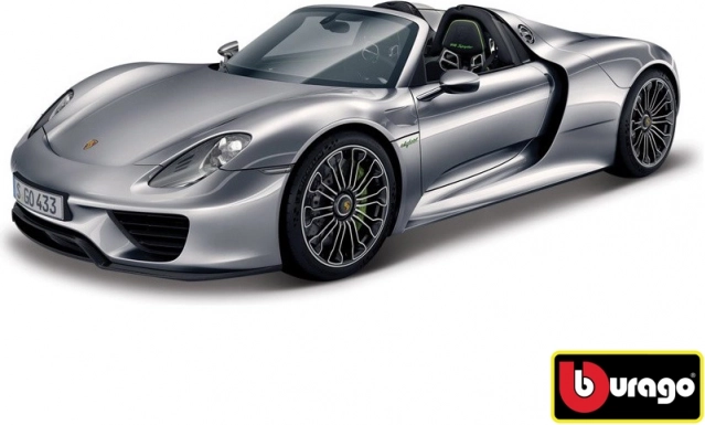 Μεταλλικό μοντέλο αυτοκινήτου 1:24 Porsche 918 Spyder σε μεταλλικό γκρι