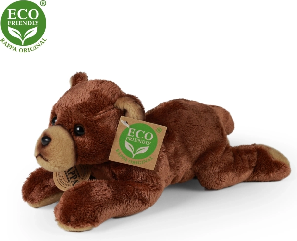 Rappa λούτρινο αρκουδάκι καφέ ξαπλωτό Eco-Friendly 23 cm - 1 τεμάχιο