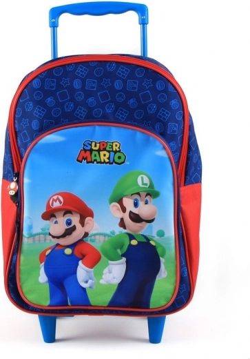 Σχολική τσάντα με ροδάκια Super Mario
