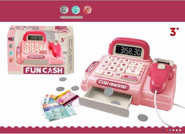 Ταμειακή μηχανή Fun Cash Pink – παιδική ηλεκτρονική ταμειακή