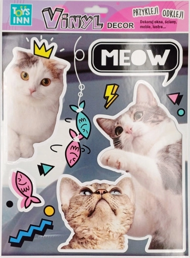 Βινυλικά αυτοκόλλητα γάτες Meow