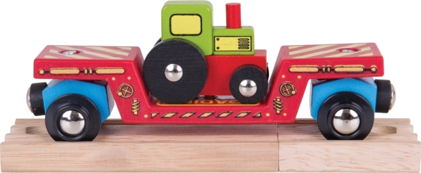 Bigjigs Rail βαγονάκι με τρακτέρ και δύο ράγες