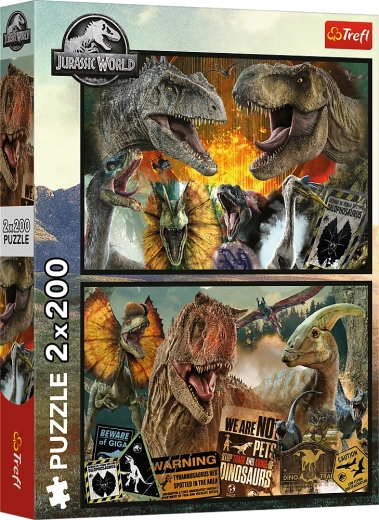 Παζλ 2×200 κομμάτια – προϊστορικός κόσμος JURASSIC WORLD