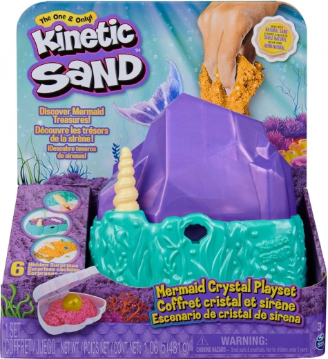 Kinetic Sand θαλάσσια γοργόνα – αστραφτερό σετ με κρυστάλλινο κουτί, 480 g