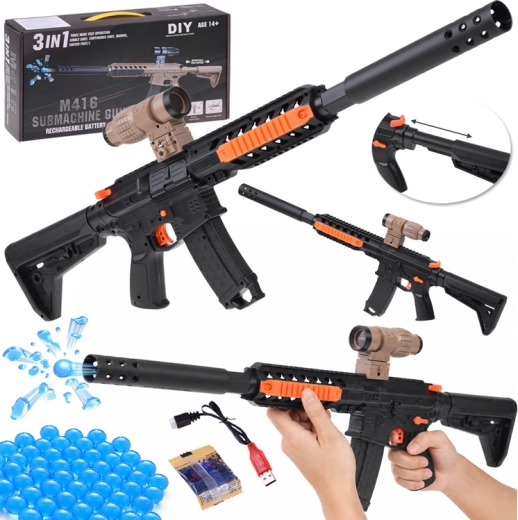 Gel blaster M416 για gel μπαλάκια 3σε1 με επαναφορτιζόμενη μπαταρία (DIY) - 1 τεμάχιο