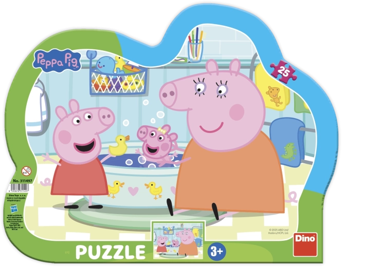 Παιδικό επιτραπέζιο παζλ Peppa Pig στην μπανιέρα, 25 κομμάτια